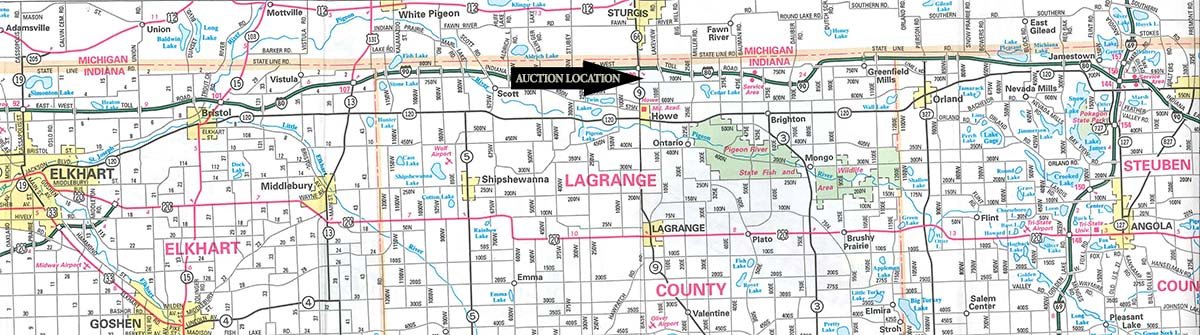 Area map - PLATO CONSIGNMENT AUCTION IN LAGRANGE COUNTY