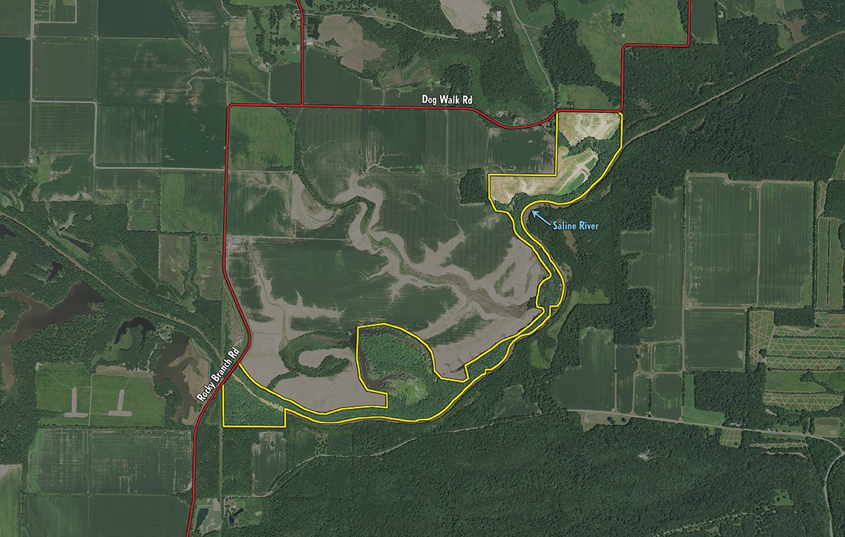 Tract map - LAND AUCTION - 192+/- ACRES OFFERED IN 1 TRACT IN SALINE COUNTY, ILLINOIS