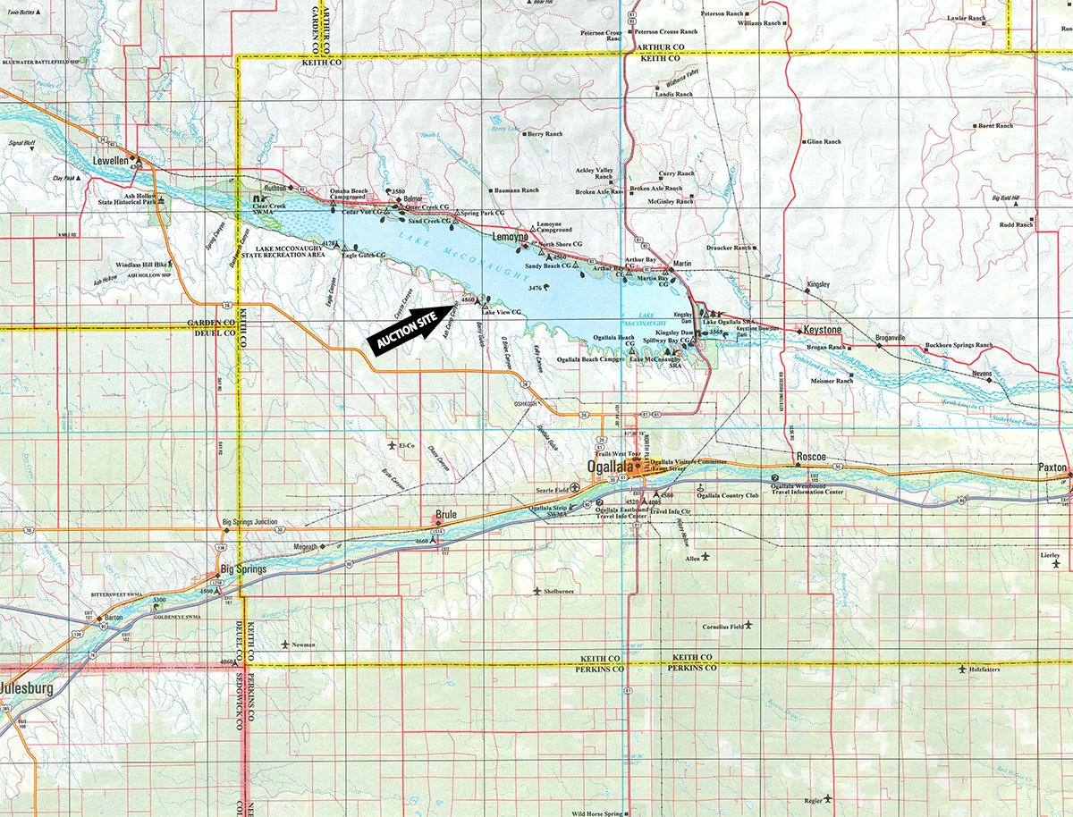 Area map - FARM EQUIPMENT AUCTION IN KEITH COUNTY, NEBRASKA