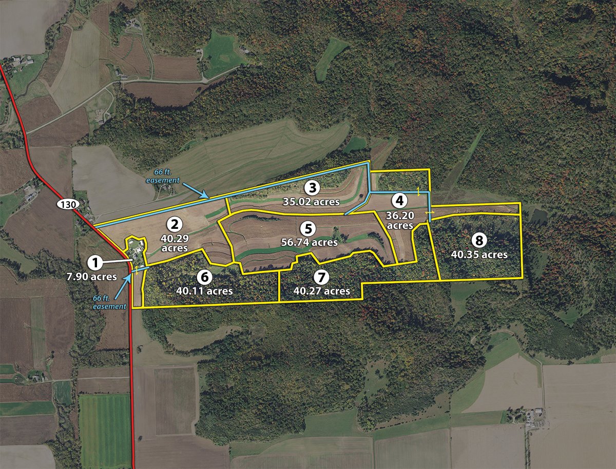 Tract map - REAL ESTATE AUCTION - 296.88+/- ACRES IN 8 TRACTS IN RICHLAND COUNTY, WISCONSIN