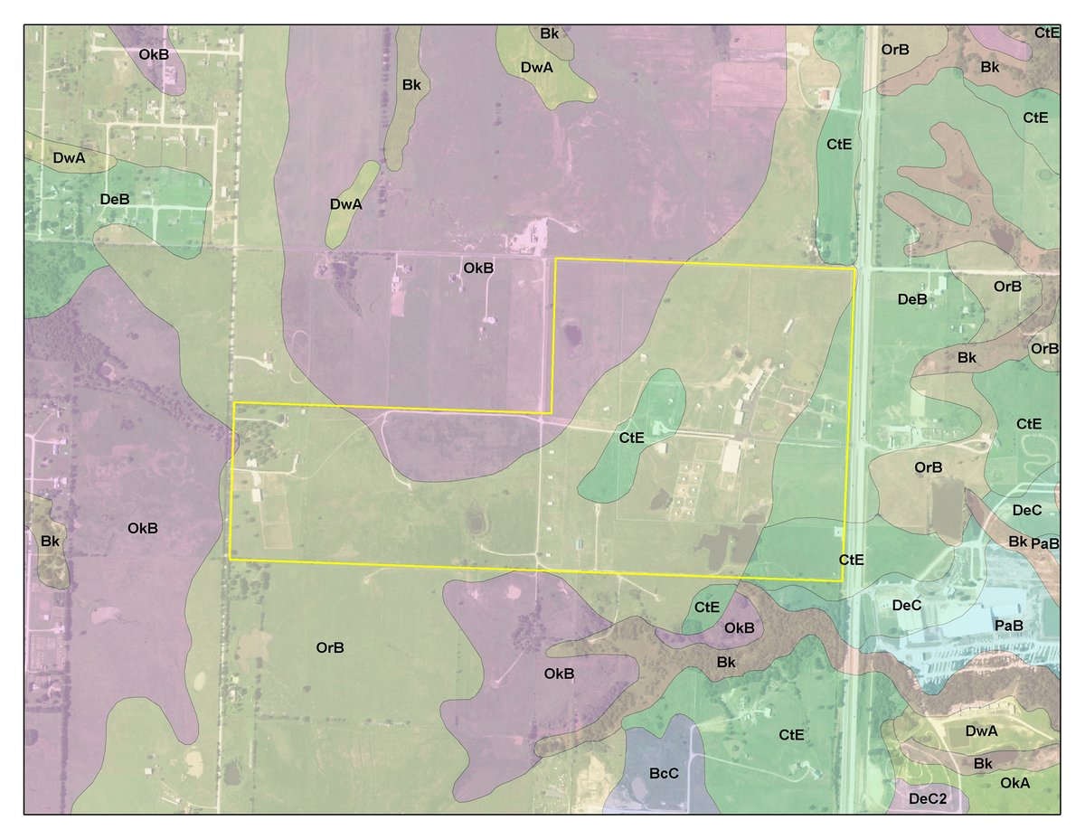 Soil map - LAND, MINERAL & PERSONAL PROPERTY AUCTION - 236+/- OFFERED IN 12 TRACTS IN OKMULGEE CO, OKLAHOMA