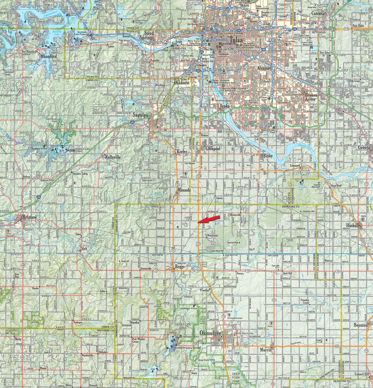 Area map - PERSONAL PROPERTY AUCTION IN OKMULGEE CO., OKLAHOMA