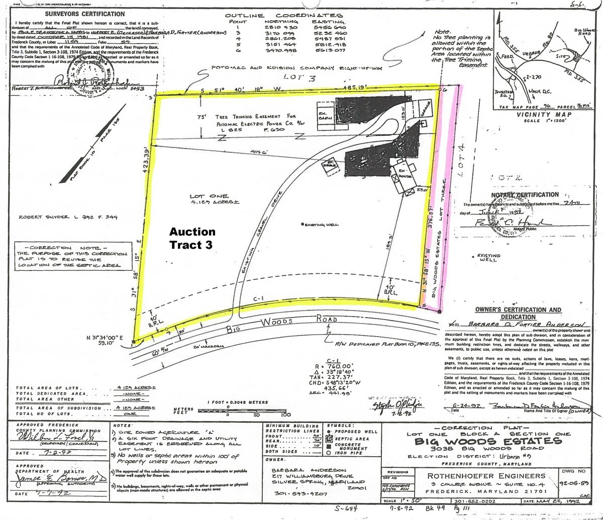 TRACT 3 - ABSOLUTE REAL ESTATE AUCTION - 222.5+/- ACRES OFFERED IN 7 TRACTS IN FREDERICK CO., MD, LOUDOUN CO., VA & JEFFERSON CO., WV