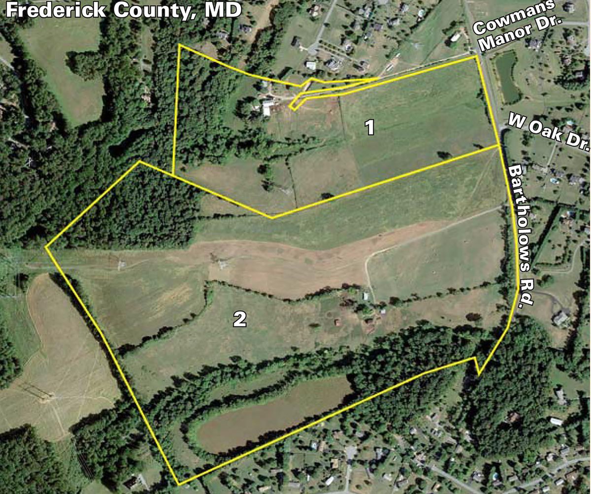 TRACT 1 & 2 - ABSOLUTE REAL ESTATE AUCTION - 222.5+/- ACRES OFFERED IN 7 TRACTS IN FREDERICK CO., MD, LOUDOUN CO., VA & JEFFERSON CO., WV