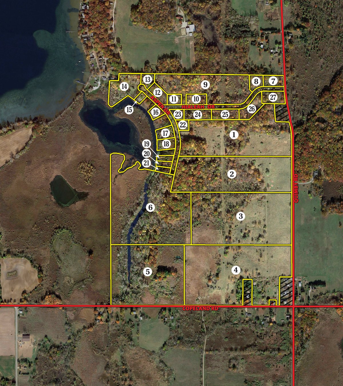 Tract map - ONCE IN A LIFETIME OPPORTUNITY AUCTION - 183+/- ACRES IN 27 TRACTS IN BRANCH COUNTY, MICHIGAN