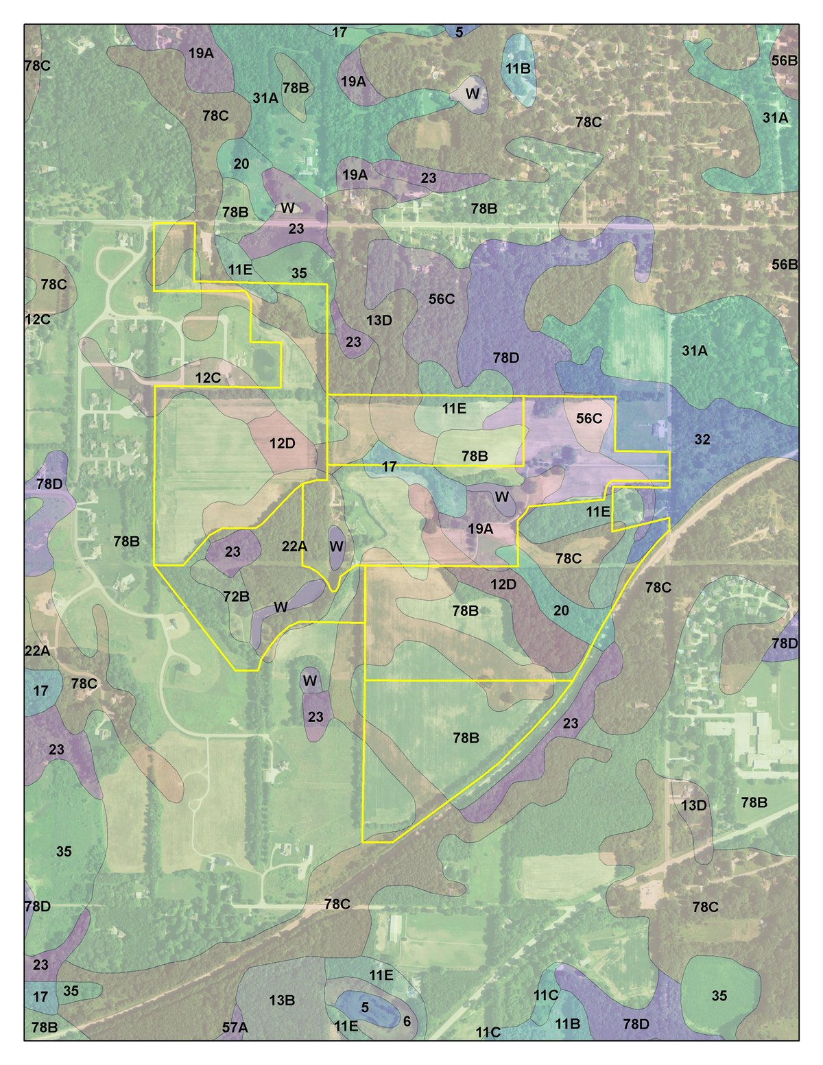 Soil map - REAL ESTATE AUCTION - 211+/- ACRES IN 6 TRACTS IN BERRIEN COUNTY, MICHIGAN