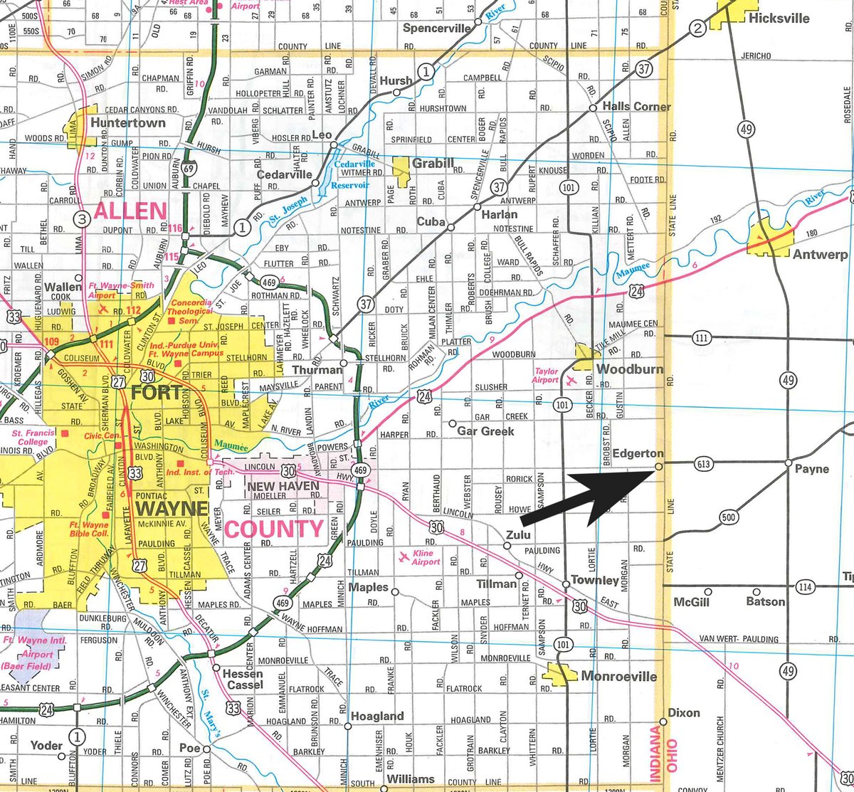 Area map - HOME & PERSONAL PROPERTY AUCTION IN EAST ALLEN COUNTY, INDIANA