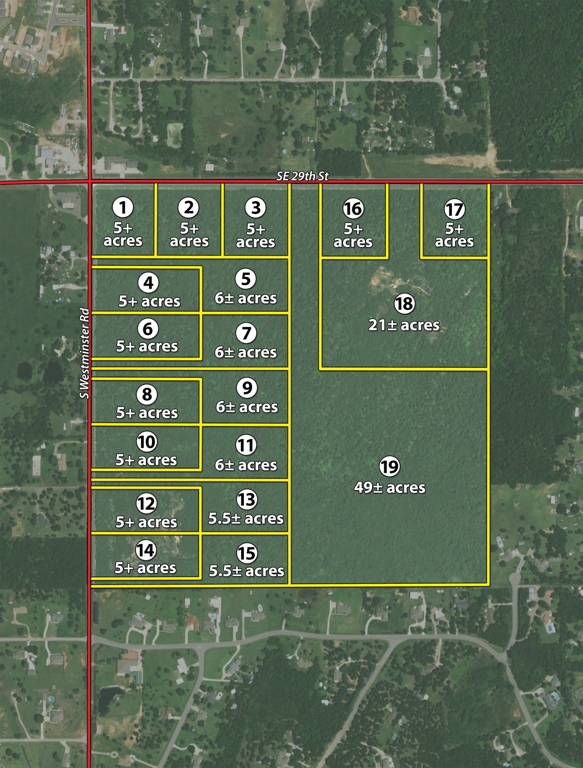 Tract map - LAND AUCTION - 160+/- ACRES OFFERED IN 19 TRACTS IN OKLAHOMA CO., OK
