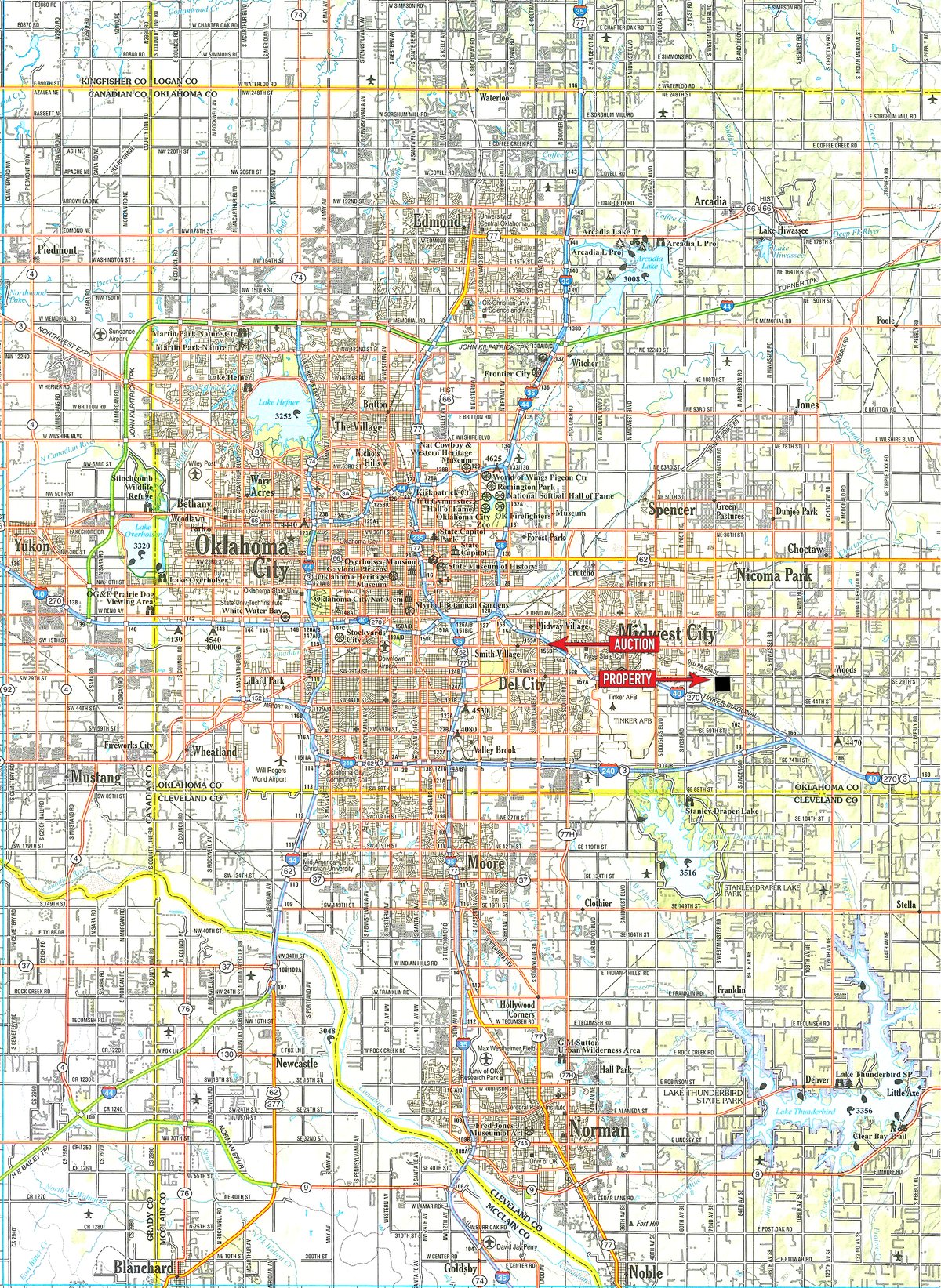 Area map - LAND AUCTION - 160+/- ACRES OFFERED IN 19 TRACTS IN OKLAHOMA CO., OK