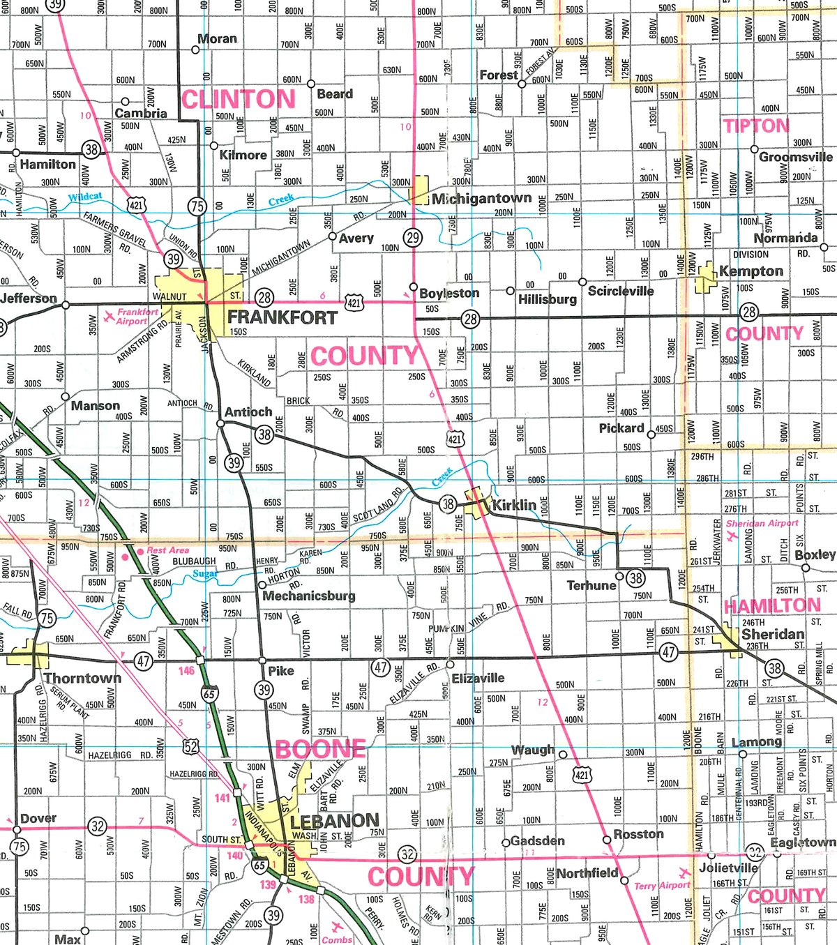 Area map - FARM EQUIPMENT RETIREMENT AUCTION IN CLINTON COUNTY, INDIANA