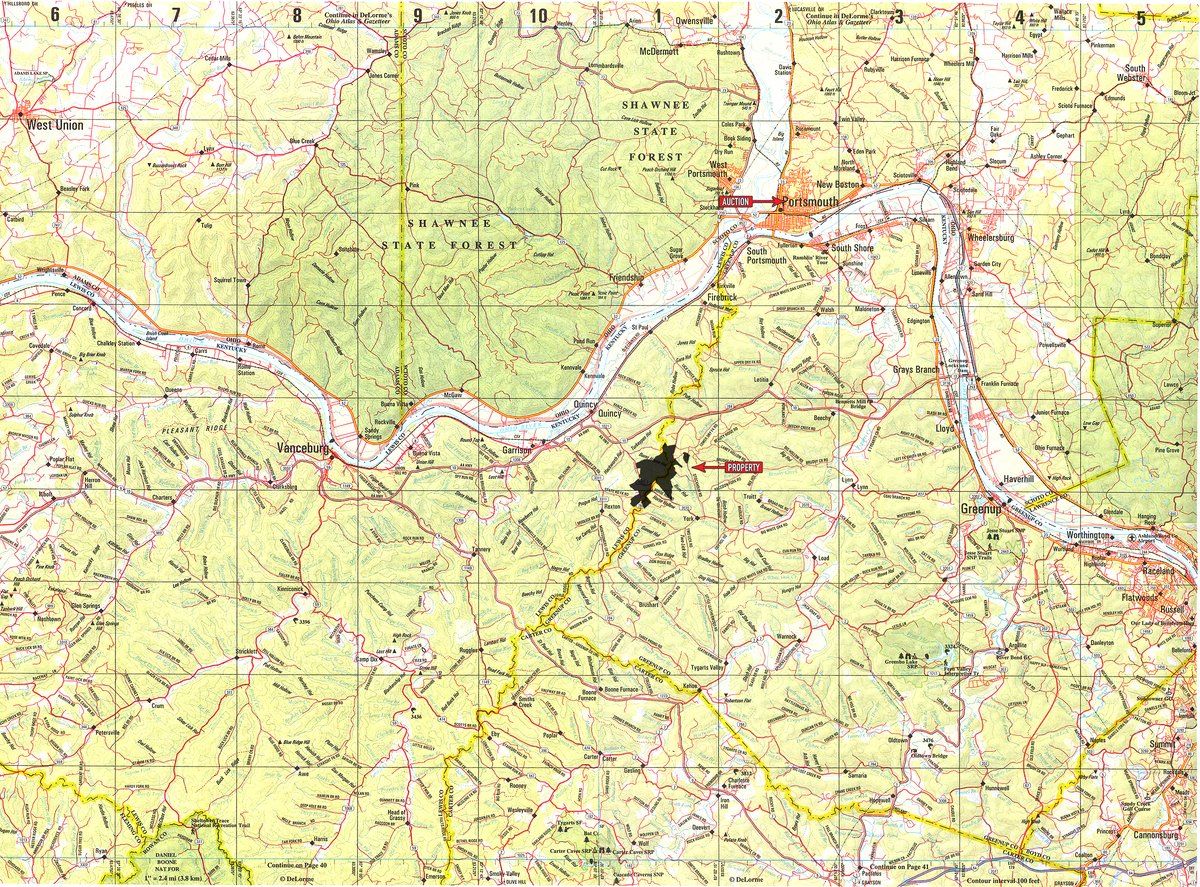 Area map - LAND AUCTION - 1,682+/- ACRES OFFERED IN 17 TRACTS IN LEWIS & GREENUP COUNTIES, KENTUCKY