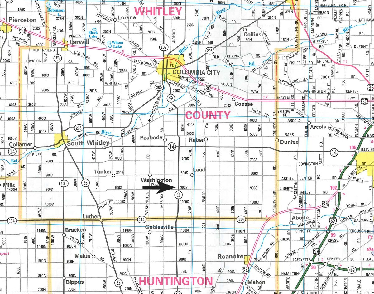 Area map - LARGE FIREARMS AUCTION IN WHITLEY COUNTY, INDIANA