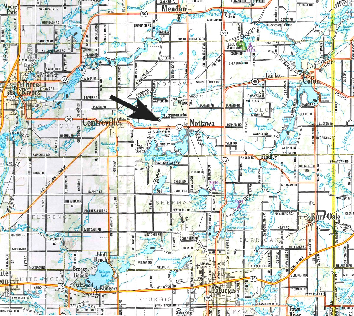 Area map - FARM EQUIPMENT AUCTION IN ST. JOSEPH COUNTY, MICHIGAN