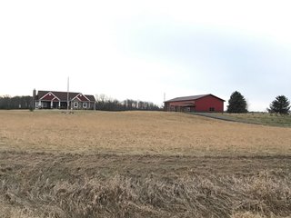 <b>40.65 Acres with 3 bedroom, one bath, 1500 sq. ft. home with full basement and pole barns.</b> 
 
Property is gently rolling and fully fenced.  

Don't miss this opportunity to buy this operating farm with good set of buildings.  Ready to go to work for you. - 40.65 Acres - Home & Pole Barns - Fully Fenced