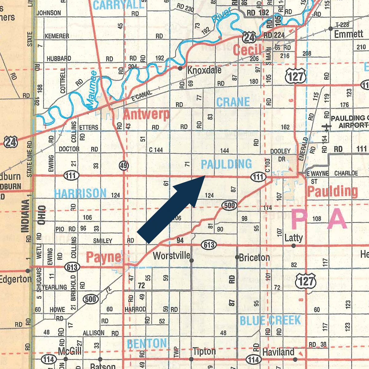 Area map - FARM EQUIPMENT AUCTION IN PAULDING COUNTY, OHIO