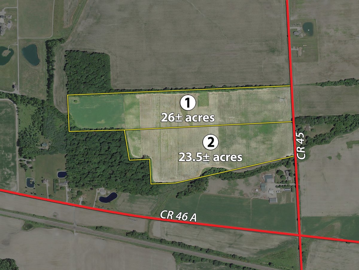 Tract map - LAND AUCTION - 49.5+/- ACRES IN 2 TRACTS IN DEKALB COUNTY, INDIANA