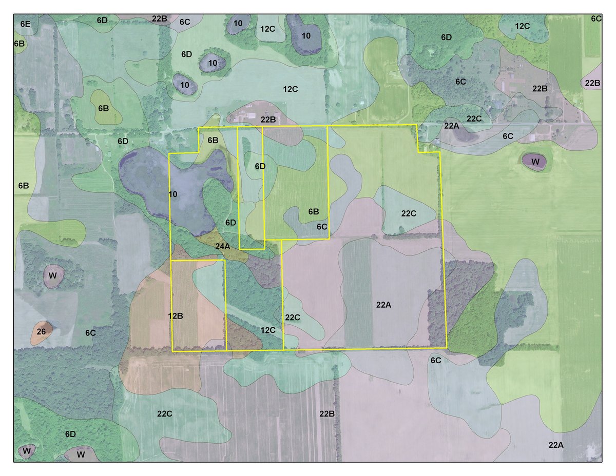 Soil map - LAND AUCTION - 194+/- ACRES OFFERED IN 5 TRACTS IN VAN BUREN COUNTY, MICHIGAN