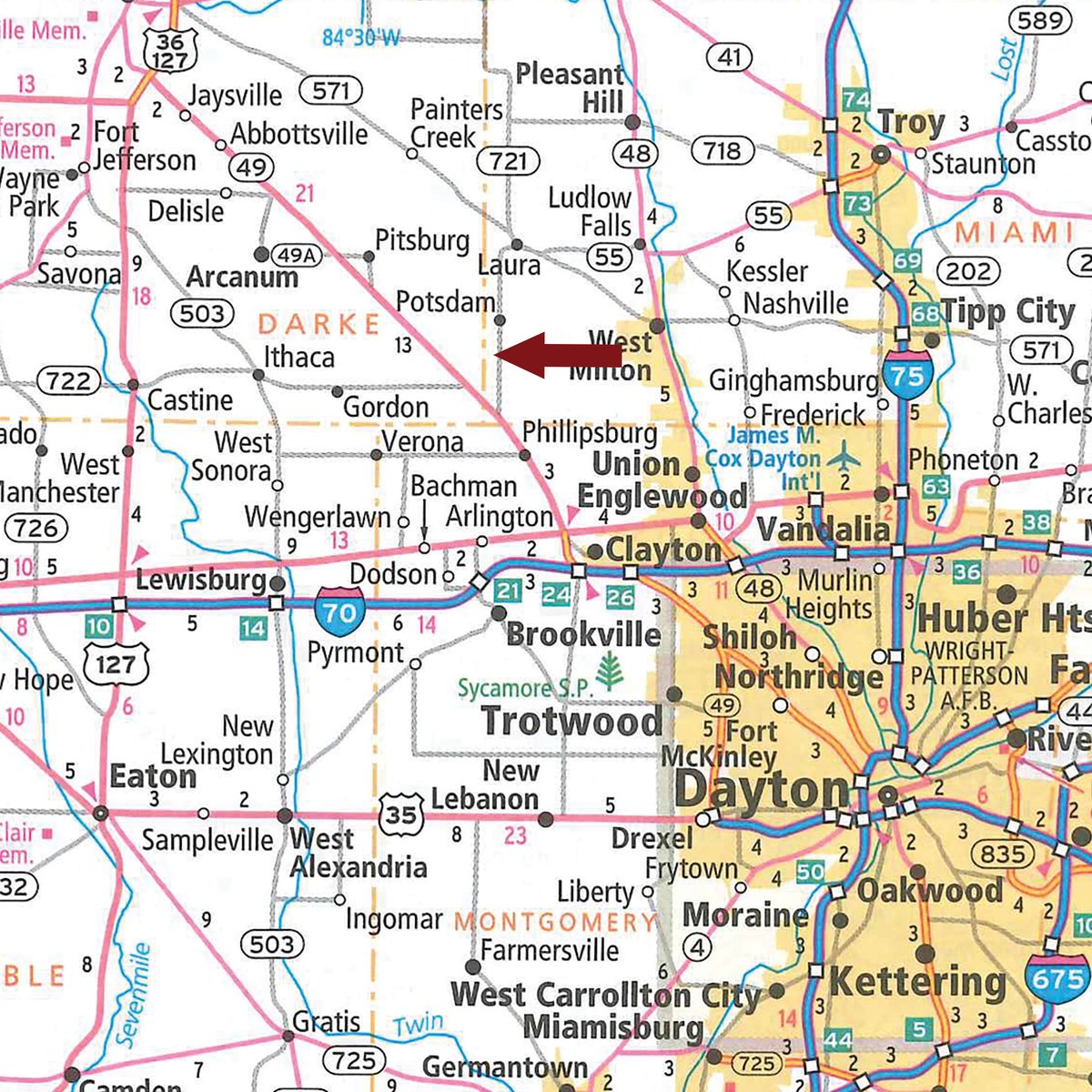 Area map - FARM EQUIPMENT & GRAIN FACILITY AUCTION IN MIAMI COUNTY, OHIO