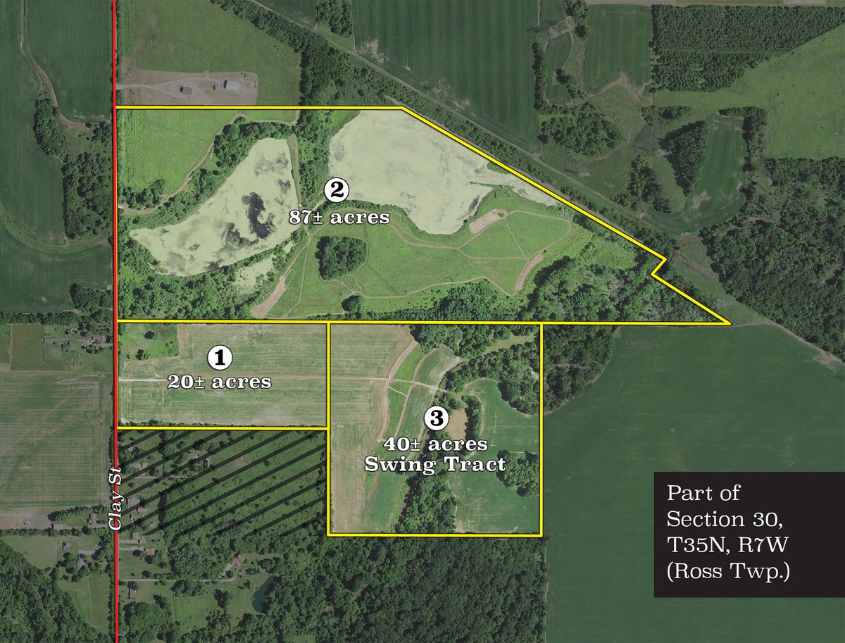 Tract map - LAND AUCTION - 147+/- ACRES OFFERED IN 3 TRACTS IN LAKE COUNTY, INDIANA