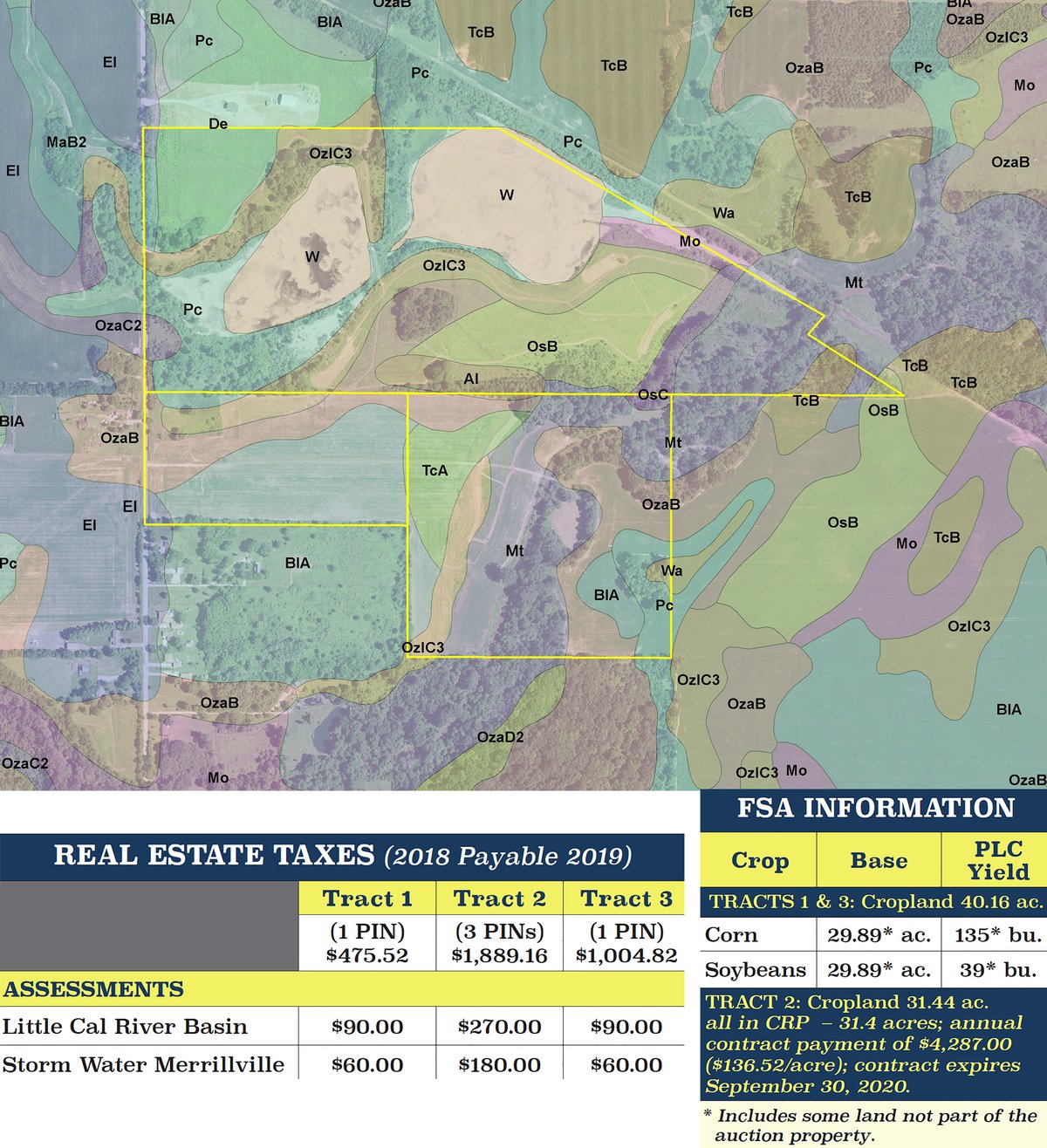 Soil map - LAND AUCTION - 147+/- ACRES OFFERED IN 3 TRACTS IN LAKE COUNTY, INDIANA
