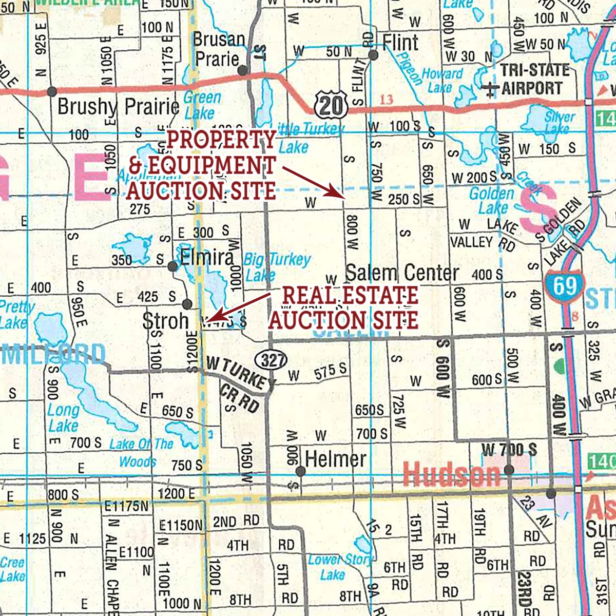 Area map - FARM & DAIRY EQUIPMENT AUCTION IN STEUBEN COUNTY, INDIANA