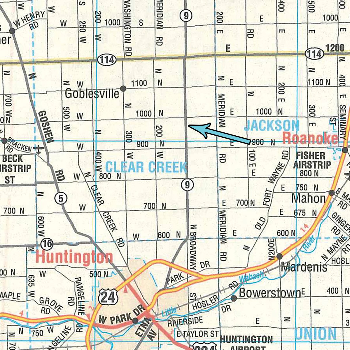 Area map - PERSONAL PROPERTY AUCTION IN HUNTINGTON COUNTY, INDIANA