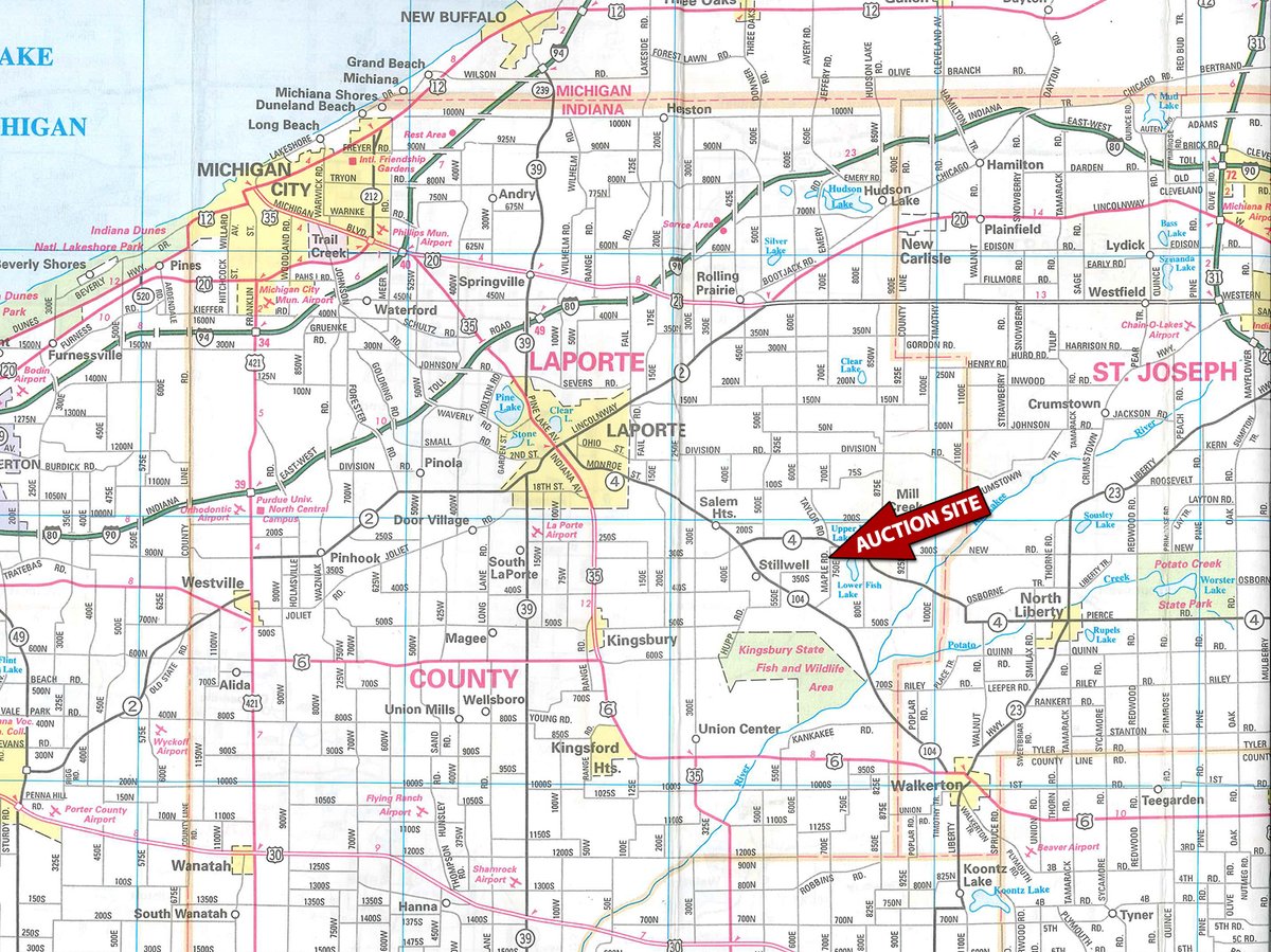 Area map - ABSOLUTE FARM EQUIPMENT AUCTION IN LAPORTE COUNTY, INDIANA