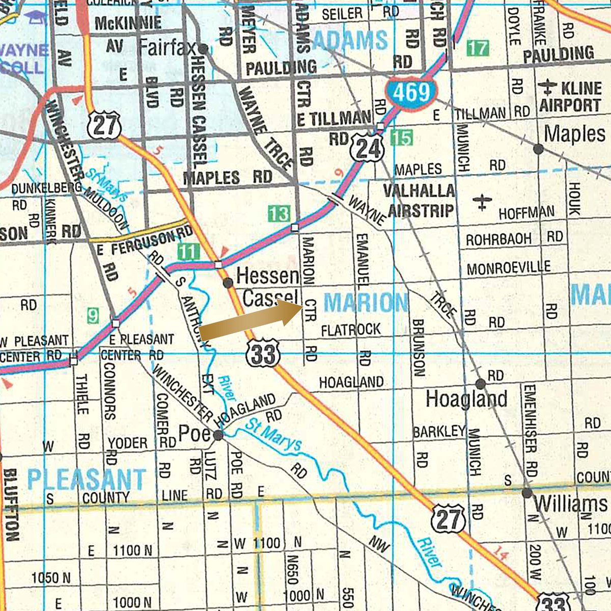 Area map - PERSONAL PROPERTY ESTATE AUCTION IN ALLEN COUNTY, INDIANA