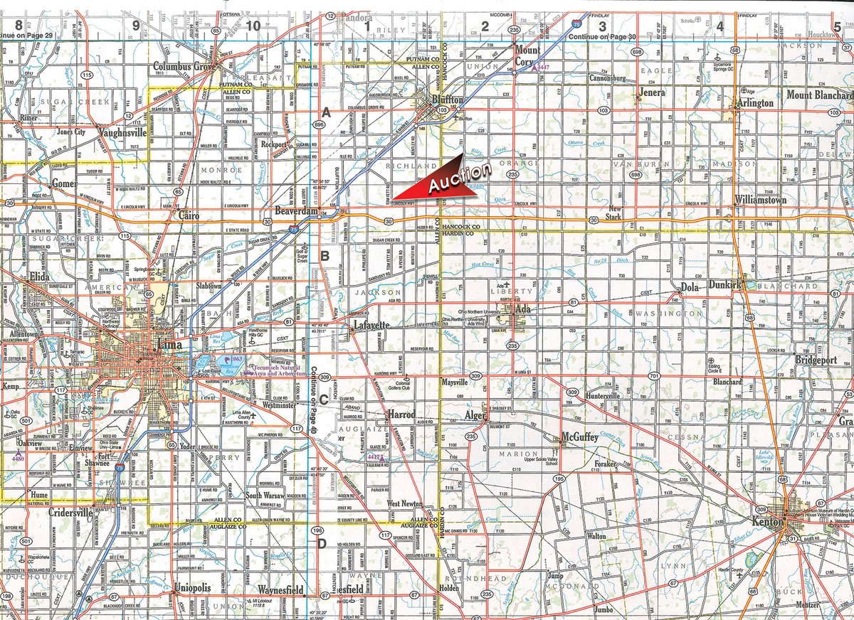 Area map - FARM EQUIPMENT AUCTION IN ALLEN COUNTY, OHIO
