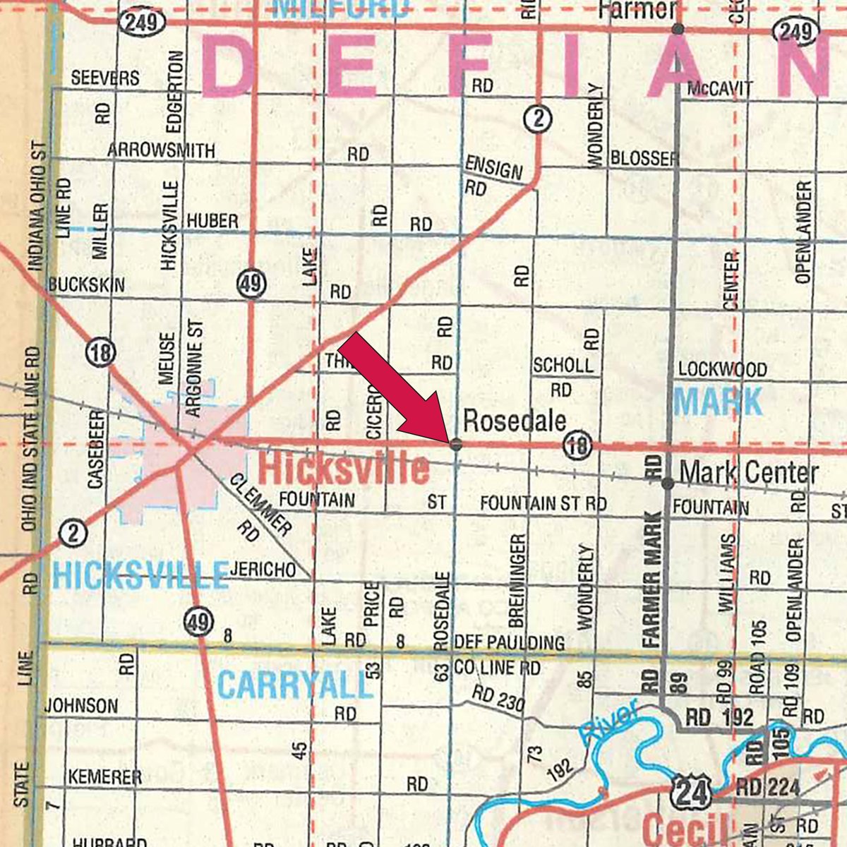 Area map - FARM EQUIPMENT AUCTION IN DEFIANCE COUNTY, OHIO