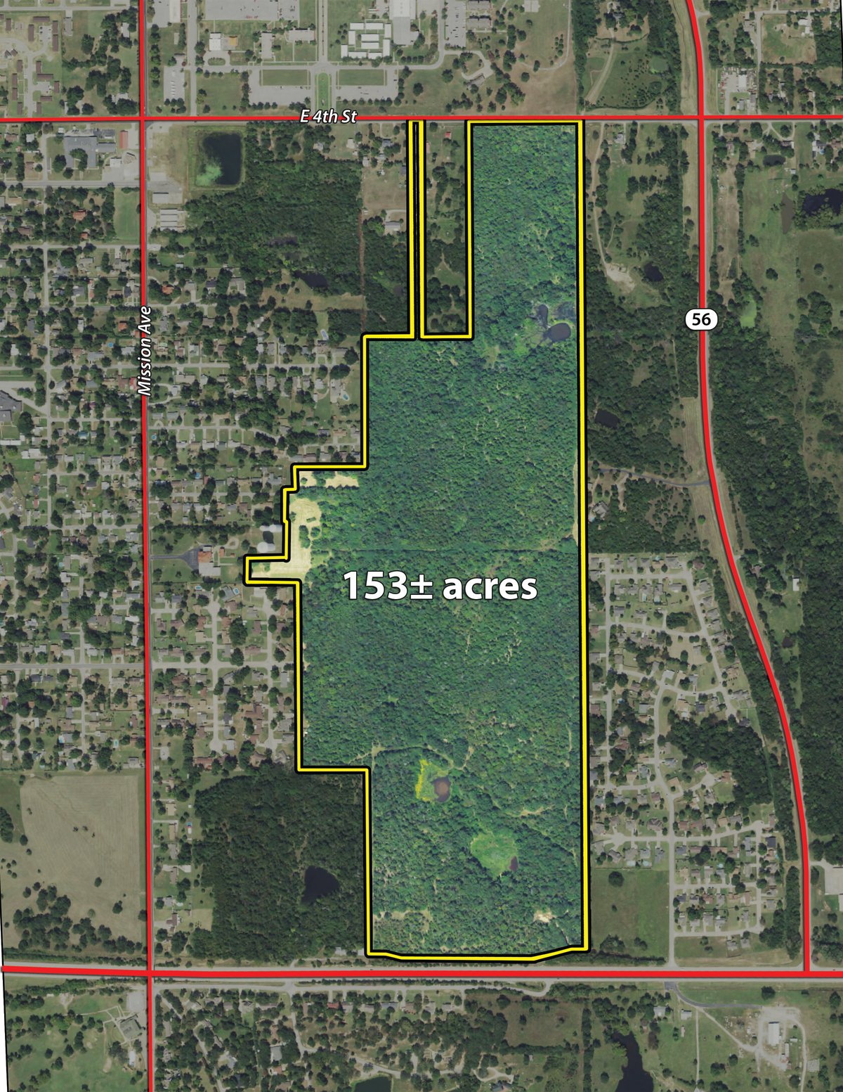 Tract map - 153 Total Acres in Okmulgee, Oklahoma