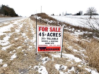 45 acres with 25 acres tillable. This property features a number of Oak and  Maple trees and also very tall grass in swampy areas, which makes for good hunting. There are locations that would be good for building a new home and buildings as well. Don't miss this scenic property! - LAND FOR SALE - 45 ACRES - NOBLE COUNTY, IN - YORK TOWNSHIP