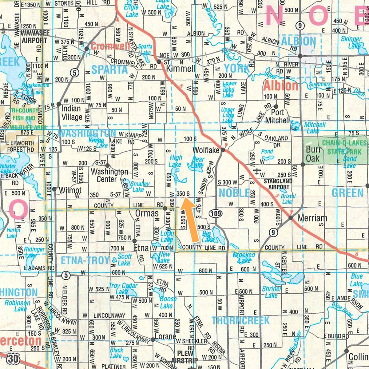 Area map - PERSONAL PROPERTY AUCTION IN NOBLE COUNTY, INDIANA