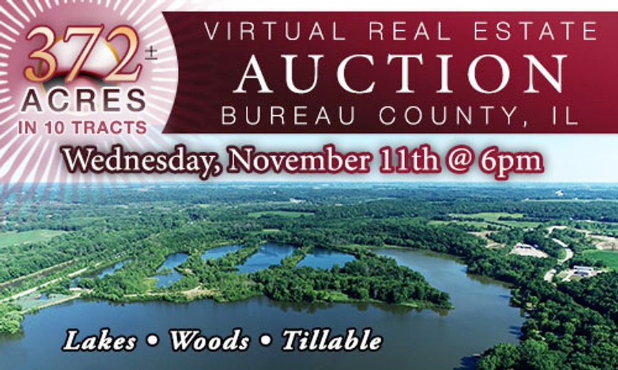 VIRTUAL REAL ESTATE AUCTION - 372+/- ACRES IN 10 TRACTS IN BUREAU COUNTY, ILLINOIS