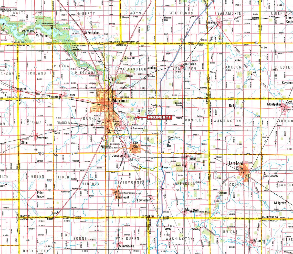 Area map - SEALED BID AUCTION - 10,000 SQ. FT. BUILDING ON 3.85+/- ACRES IN GRANT COUNTY, INDIANA
