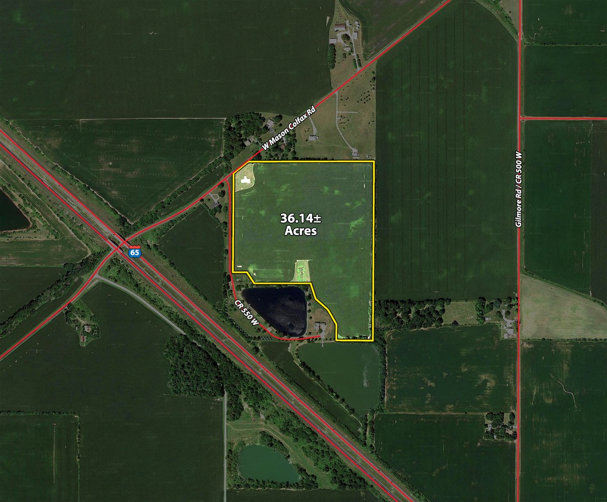 Tract map - ONLINE ONLY LAND AUCTION - 36.14+/- ACRES OFFERED IN 1 TRACT IN CLINTON COUNTY, INDIANA