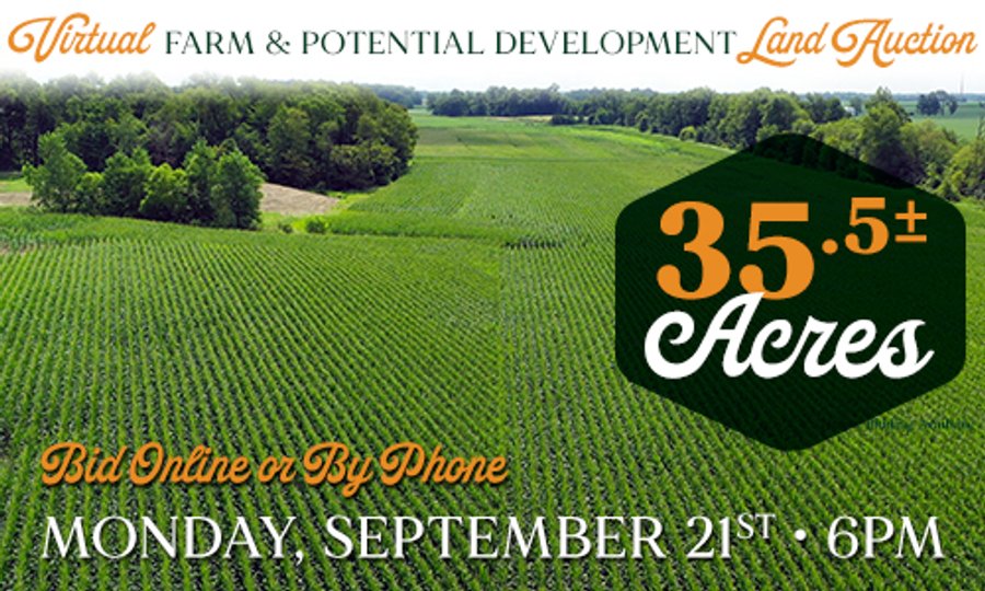 VIRTUAL FARM & POTENTIAL DEVELOPMENT LAND AUCTION - 35.5+/- ACRES OFFERED IN 2 TRACTS OR AS A WHOLE IN ALLEN COUNTY, INDIANA