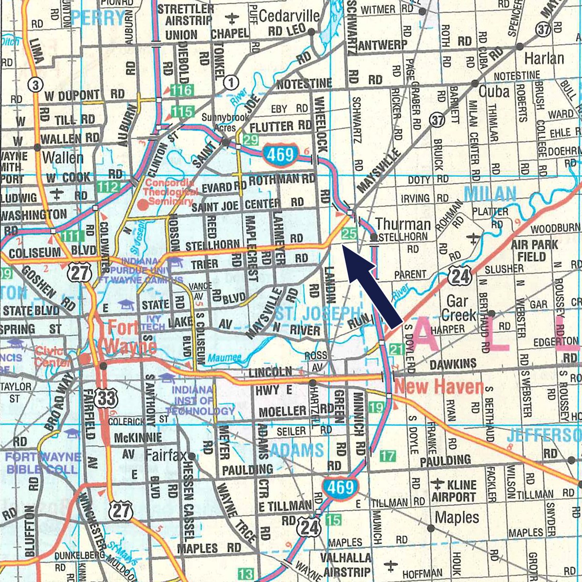 Area map - PERSONAL PROPERTY AUCTION IN ALLEN COUNTY, INDIANA