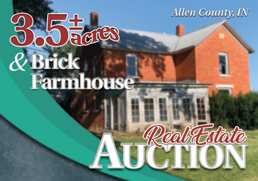 REAL ESTATE AUCTION - 3.5+/- ACRES & BRICK FARMHOUSE IN ALLEN COUNTY, INDIANA