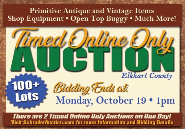 TIMED ONLINE ONLY AUCTION - PERSONAL PROPERTY AUCTION IN ELKHART COUNTY, INDIANA