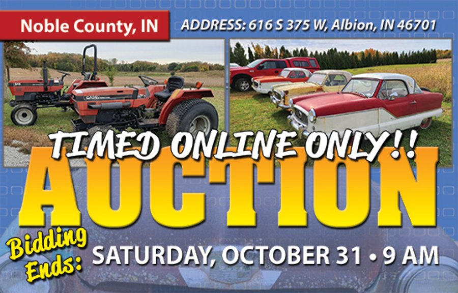 TIMED ONLINE ONLY PERSONAL PROPERTY AUCTION IN NOBLE COUNTY, INDIANA