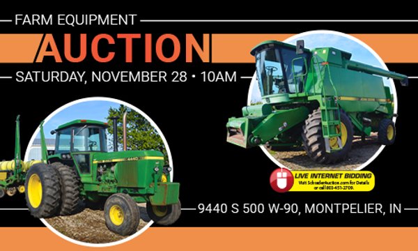ONLINE VIRTUAL ONLY - FARM EQUIPMENT AUCTION IN WELLS COUNTY, INDIANA