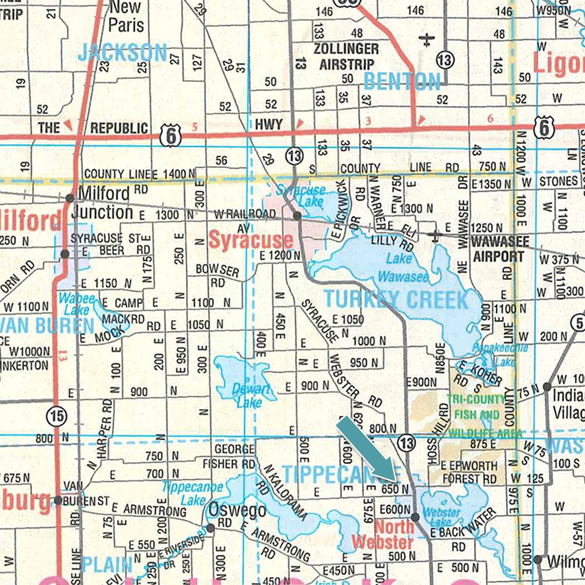 Area map - TIMED ONLINE ONLY PERSONAL PROPERTY AUCTION IN KOSCIUSKO COUNTY, INDIANA