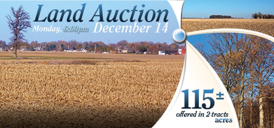 LAND AUCTION - 115+/- ACRES OFFERED IN 2 TRACTS IN ALLEN COUNTY, INDIANA