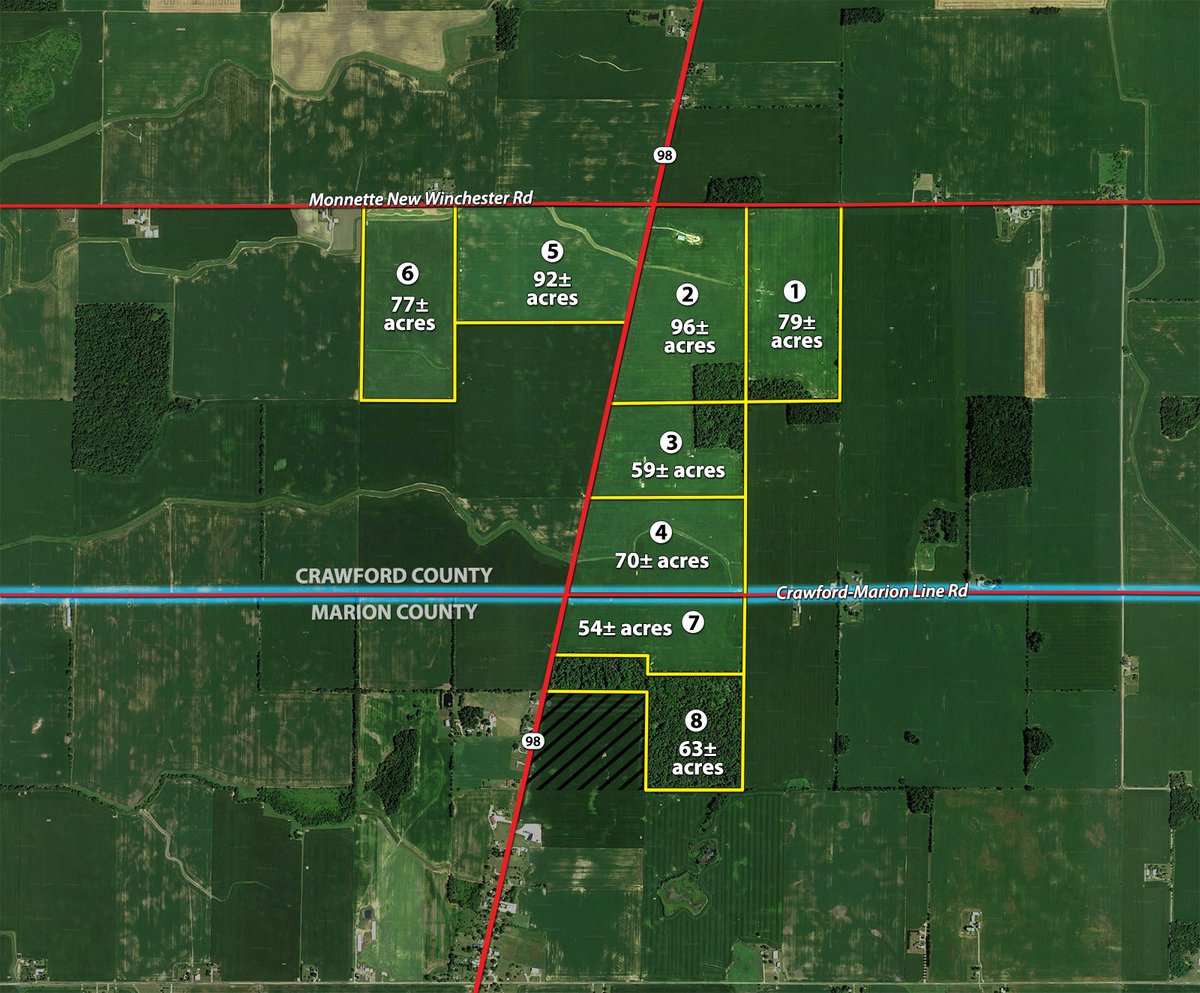 Tracts 1-8 - IMPORTANT OHIO LAND AUCTION - 718+/- ACRES OFFERED IN 11 TRACTS IN MARION & CRAWFORD COUNTIES