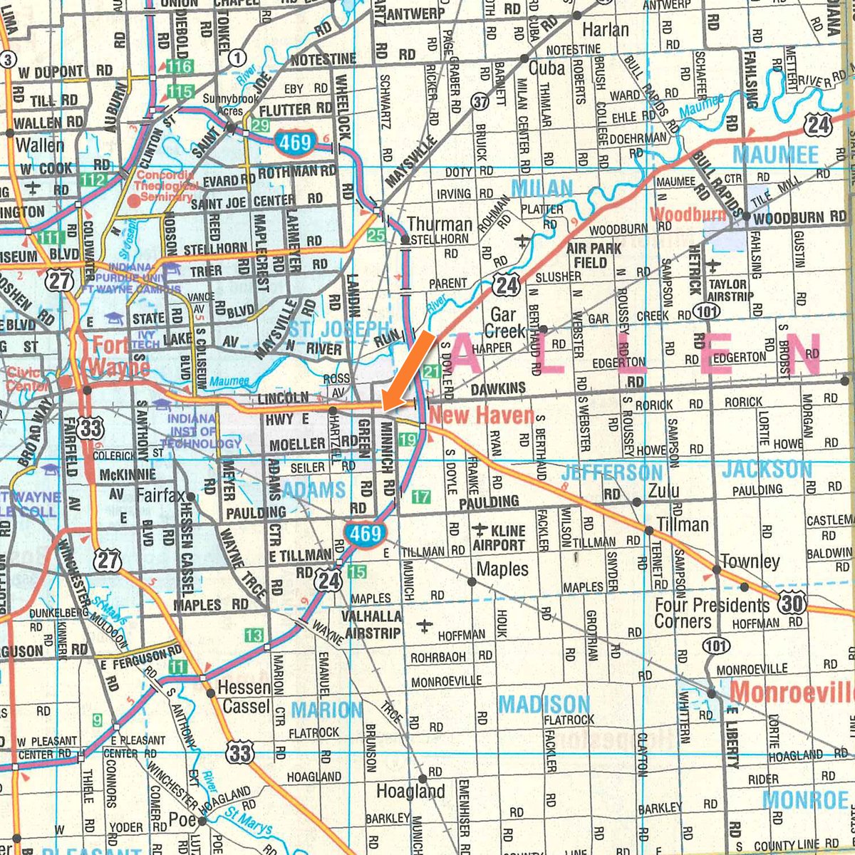 Area map - ONLINE ONLY PERSONAL PROPERTY AUCTION IN ALLEN COUNTY, INDIANA