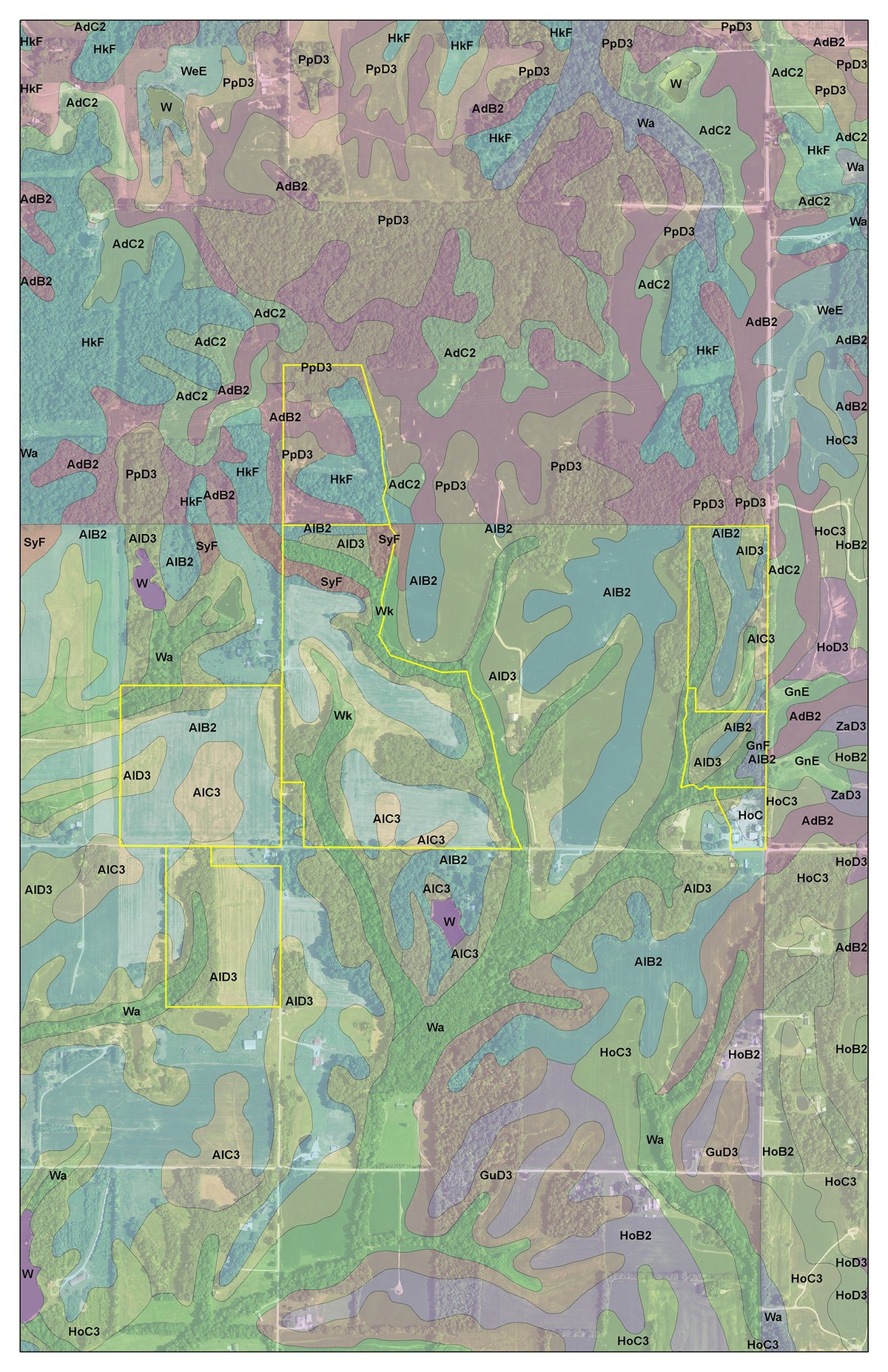 Soil map - AUCTION IS CANCELED!!
ABSOLUTE LAND AUCTION WITHOUT RESERVE - 204+/- ACRES OFFERED IN 7 TRACTS IN GIBSON & PIKE COUNTIES, INDIANA