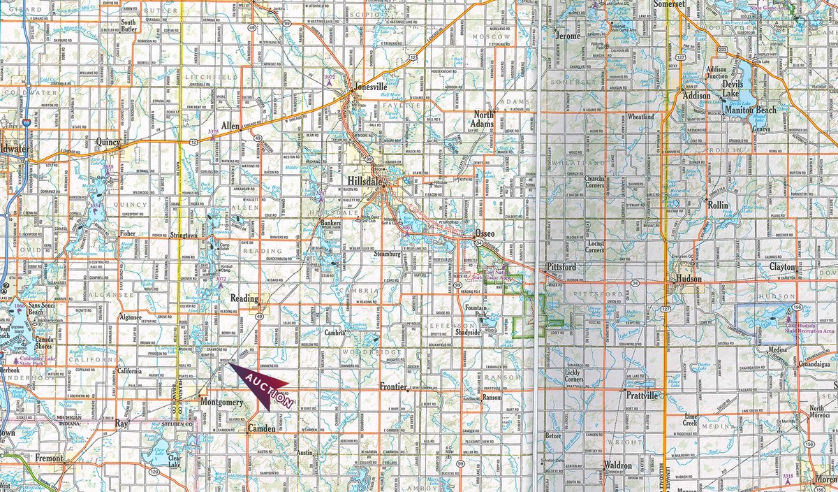 Area map - FARM EQUIPMENT AUCTION IN HILLSDALE COUNTY, MICHIGAN