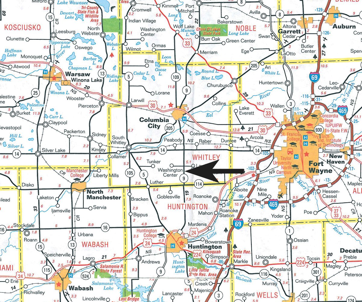 Area map - AREA FARMERS & CONTRACTORS EQUIPMENT AUCTION IN WHITLEY COUNTY, INDIANA