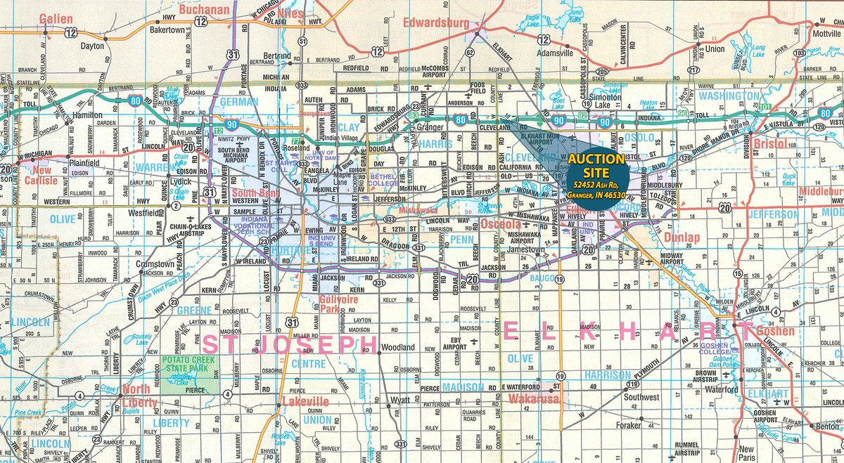 Area map - ABSOLUTE EXCESS TRUCK & EQUIPMENT AUCTION IN ELKHART COUNTY, INDIANA